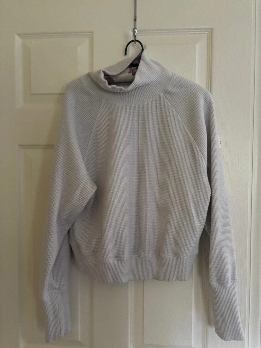 Alo yoga cropped waffle turtleneck sweatshirt